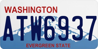 WA license plate ATW6937