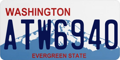 WA license plate ATW6940