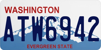 WA license plate ATW6942