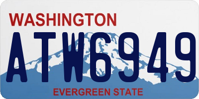 WA license plate ATW6949