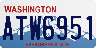 WA license plate ATW6951