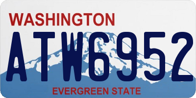 WA license plate ATW6952