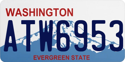 WA license plate ATW6953