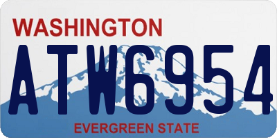 WA license plate ATW6954