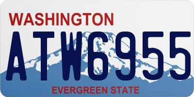 WA license plate ATW6955