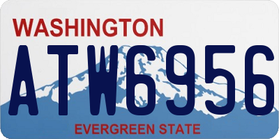 WA license plate ATW6956