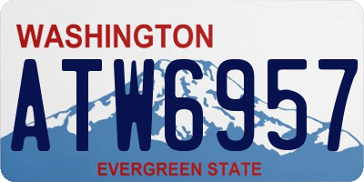 WA license plate ATW6957