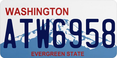 WA license plate ATW6958