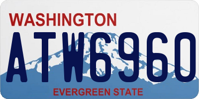 WA license plate ATW6960