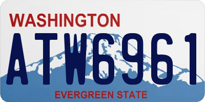 WA license plate ATW6961