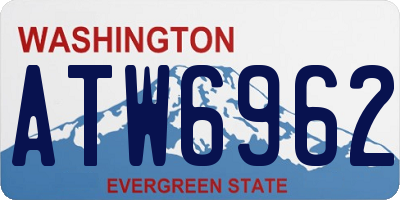 WA license plate ATW6962
