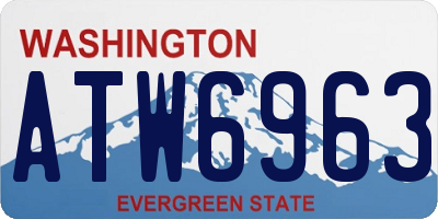 WA license plate ATW6963