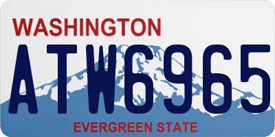 WA license plate ATW6965