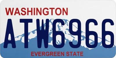 WA license plate ATW6966