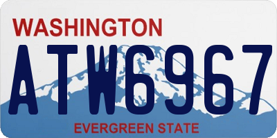 WA license plate ATW6967