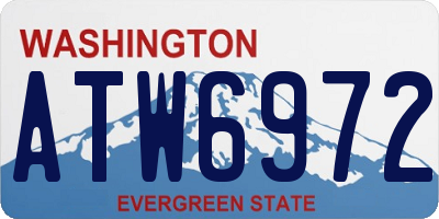 WA license plate ATW6972