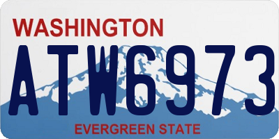 WA license plate ATW6973