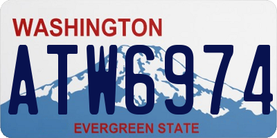 WA license plate ATW6974