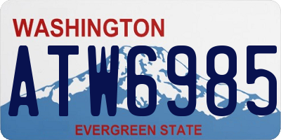 WA license plate ATW6985