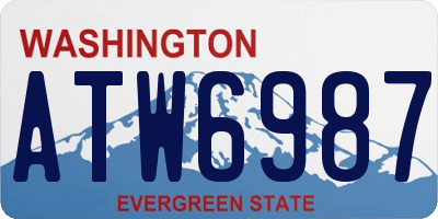 WA license plate ATW6987
