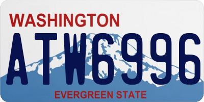 WA license plate ATW6996