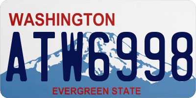 WA license plate ATW6998