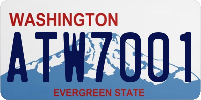 WA license plate ATW7001