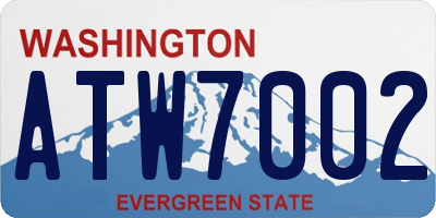 WA license plate ATW7002