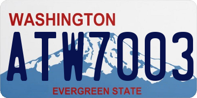 WA license plate ATW7003