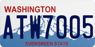 WA license plate ATW7005