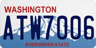 WA license plate ATW7006
