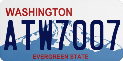 WA license plate ATW7007