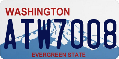 WA license plate ATW7008