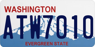 WA license plate ATW7010