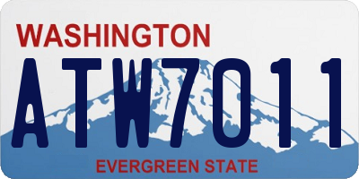 WA license plate ATW7011