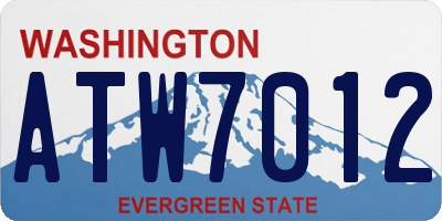 WA license plate ATW7012