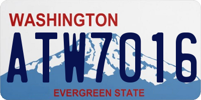 WA license plate ATW7016