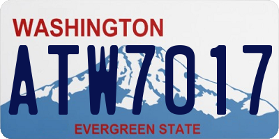 WA license plate ATW7017