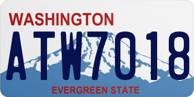 WA license plate ATW7018