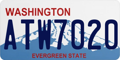 WA license plate ATW7020