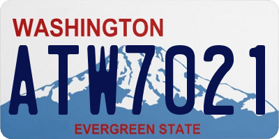 WA license plate ATW7021
