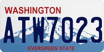 WA license plate ATW7023