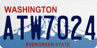 WA license plate ATW7024
