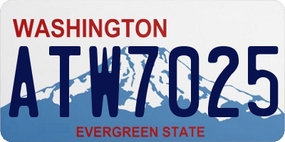 WA license plate ATW7025