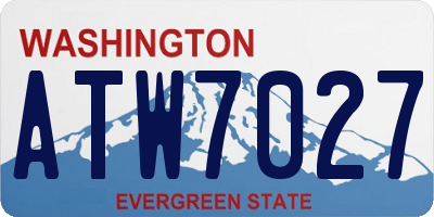 WA license plate ATW7027