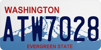 WA license plate ATW7028
