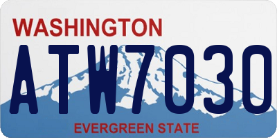 WA license plate ATW7030