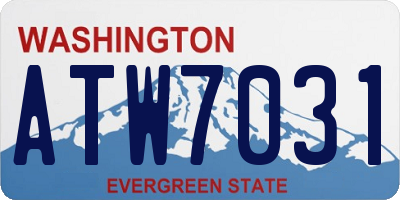 WA license plate ATW7031