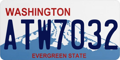 WA license plate ATW7032