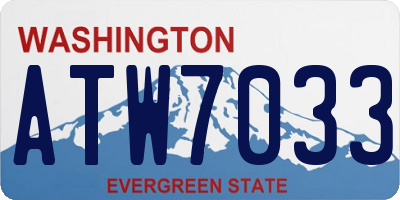 WA license plate ATW7033